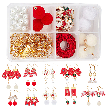 SUNNYCLUE 141Pieces DIY Christmas Themed Earring Making Kits DIY-SC0015-12-1