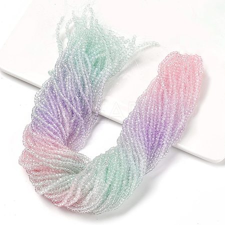 Transparent Painted Glass Beads Strands X-DGLA-A034-T2mm-A23-1