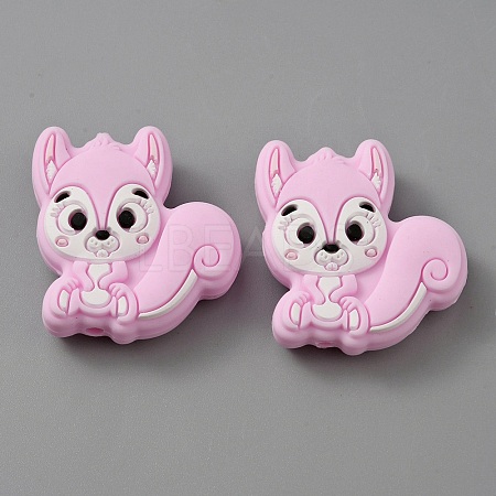 Squirrel Food Grade Eco-Friendly Silicone Beads SIL-WH0012-030E-1
