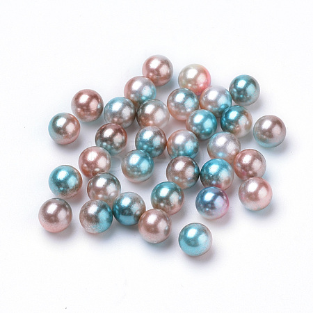 Rainbow Acrylic Imitation Pearl Beads OACR-R065-6mm-A09-1