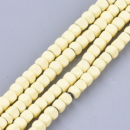 Spray Painted Non-magnetic Synthetic Hematite Beads Strands G-T116-14-02-1