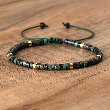 Natural Rhyolite Jasper Beaded Braided Bracelets QH4784-28-1