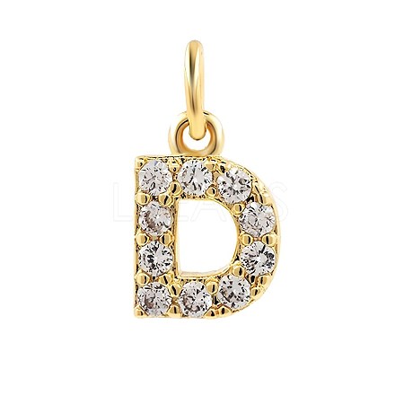 Brass Cubic Zirconia Pendants with Jump Rings FIND-PW0024-09D-1