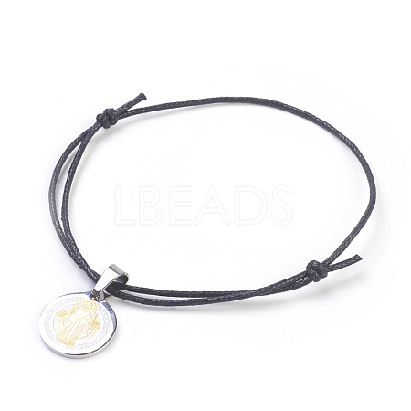 304 Stainless Steel Charm Bracelets BJEW-JB03780-02-1