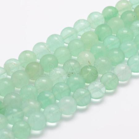 Natural Green Fluorite Beads Strands G-E112-6mm-1-1