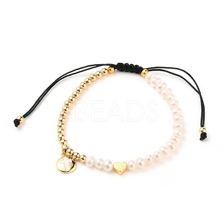 Adjustable Nylon Thread Braided Bead Bracelets BJEW-JB05540-02-1