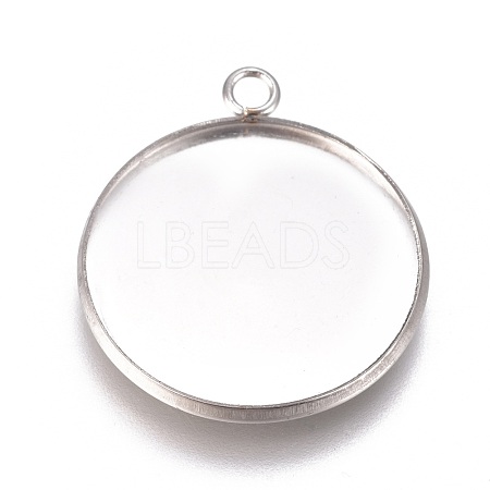 Non-Tarnish 304 Stainless Steel Pendant Cabochon Settings STAS-G127-13-22mm-P-1