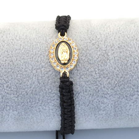 Religion Alloy Rhinestone and Enamel Link Bracelets FS-WG5574D-13-1