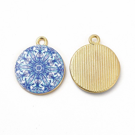 Alloy Printed Pendants PALLOY-D581-03F-1