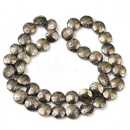 Electroplated Natural Lava Rock Beads Strands G-K388-01I-1