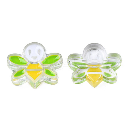 Transparent Acrylic Enamel Beads TACR-N012-007B-1