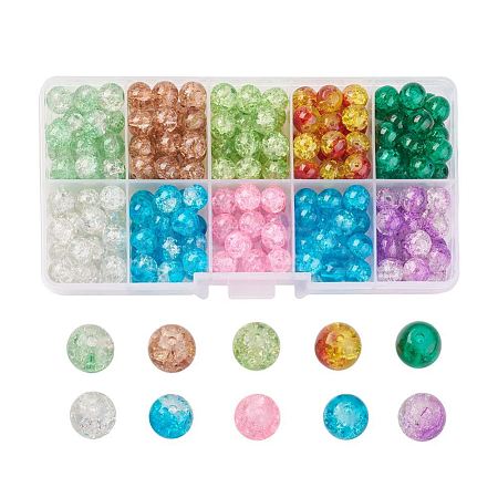 Round Transparent Crackle Glass Beads CCG-X0007-6mm-01-1