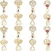 16Pcs 4 Style Brass Micro Pave Cubic Zirconia Ice Pick Pinch Bails ZIRC-FH0001-08-1