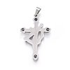 304 Stainless Steel Pendants STAS-P215-49P-07-2