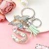 Resin & Acrylic & Faux Suede Tassel Keychain KEYC-YW00126-19-1