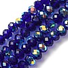 Electroplate Transparent Glass Beads Strands EGLA-A046-01B-02-1
