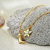 304 Stainless Steel Micro Pave Clear Cubic Zirconia Cowboy Boot and Star Pendant Necklaces FS-WGF88B1-04-2