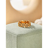 304 Stainless Steel Micro Pave Cubic Zirconia Finger Rings WGEDC70-01-2