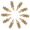 10Pcs Brass Micro Pave Cubic Zirconia Pendants KK-SZ0001-84-1