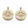 Brass Micro Pave Clear Cubic Zirconia Pendants KK-S356-220G-NF-1