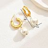 Plastic Imitation Pearl Dangle Hoop Earrings TP0956-1-3