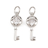 Brass Micro Pave Clear Cubic Zirconia Pendants KK-H292-12P-1
