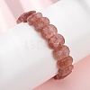 Synthetic Strawberry Quartz Beaded Stretch Bracelets for Unisex G-K303-01F-1