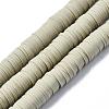 Flat Round Handmade Polymer Clay Beads CLAY-R067-10mm-02-1