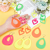 8 Pairs 8 Style Acrylic Heart & Teardrop Dangle Stud Earrings with Steel Pins for Women EJEW-PH0001-12-7