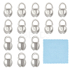 925 Sterling Silver Bead Tips with Suede Fabric Square Silver Polishing Cloth FIND-BC0013-10A-1