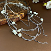 2Pcs Cross Alloy & Plastic Imitation Pearl Pendant Multi Layered Necklaces for Women FS-WG87448-01-5