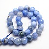 Dyed Natural Fire Crackle Agate Faceted Round Beads Strands G-E320C-12mm-03-2