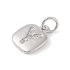 Rack Plating Brass Micro Pave CLear Cubic Zirconia Charms KK-E110-14P-Y-2