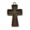 Tibetan Style Pendant Cabochon Enamel Settings TIBEP-4479-AB-LF-1