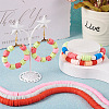  8 Strands 8 Colors Flat Round Handmade Polymer Clay Beads CLAY-TA0001-26-6