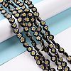 Handmade Millefiori Glass Flat Round Bead Strands LK-P011-20-2