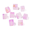 Frosted Glass Beads with Golden Glitter Powder DGLA-NH001-6mm-01I-1