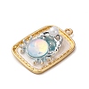 Light Gold Tone Alloy Enamel Pendants ENAM-B028-37KCG-01A-2