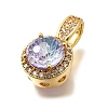 Brass Micro Pave Cubic Zirconia Pendants KK-F913-17G-02-2