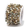 Natural Flower Amazonite & 304 Stainless Steel Beads Link Chains CHS-K021-08A-07-2