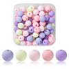 70Pcs Rubberized Style Acrylic Beads MACR-FS0001-71C-1