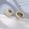 Cubic Zirconia Tennis Cuff Earrings EJEW-K093-09G-05-1