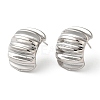 Rack Plating Brass Twist Rectangle Stud Earrings for Women EJEW-Z019-15P-1