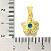 Flower Rack Plating Brass Micro Pave Cubic Zirconia Pendant KK-H485-01G-4