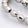 Full Plated Glass Faceted Rice Beads Strands GLAA-A030A-FP01-1