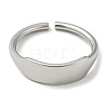 304 Stainless Steel Blank Rectangle Open Cuff Rings for Women RJEW-D022-02P-2