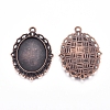 Zinc Alloy Pendant Settings for Cabochon & Rhinestone PALLOY-A15257-R-LF-1