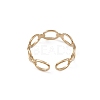 Ion Plating(IP) 304 Stainless Steel Hollow Out Oval Open Cuff Rings for Women RJEW-G285-01G-3