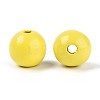 Spray Painted Round Natural Schima Wood Beads WOOD-A018-14mm-04-2