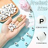 1 Set 26Pcs White Round with Letter Silicone Beads ST-CJ0041-010-2